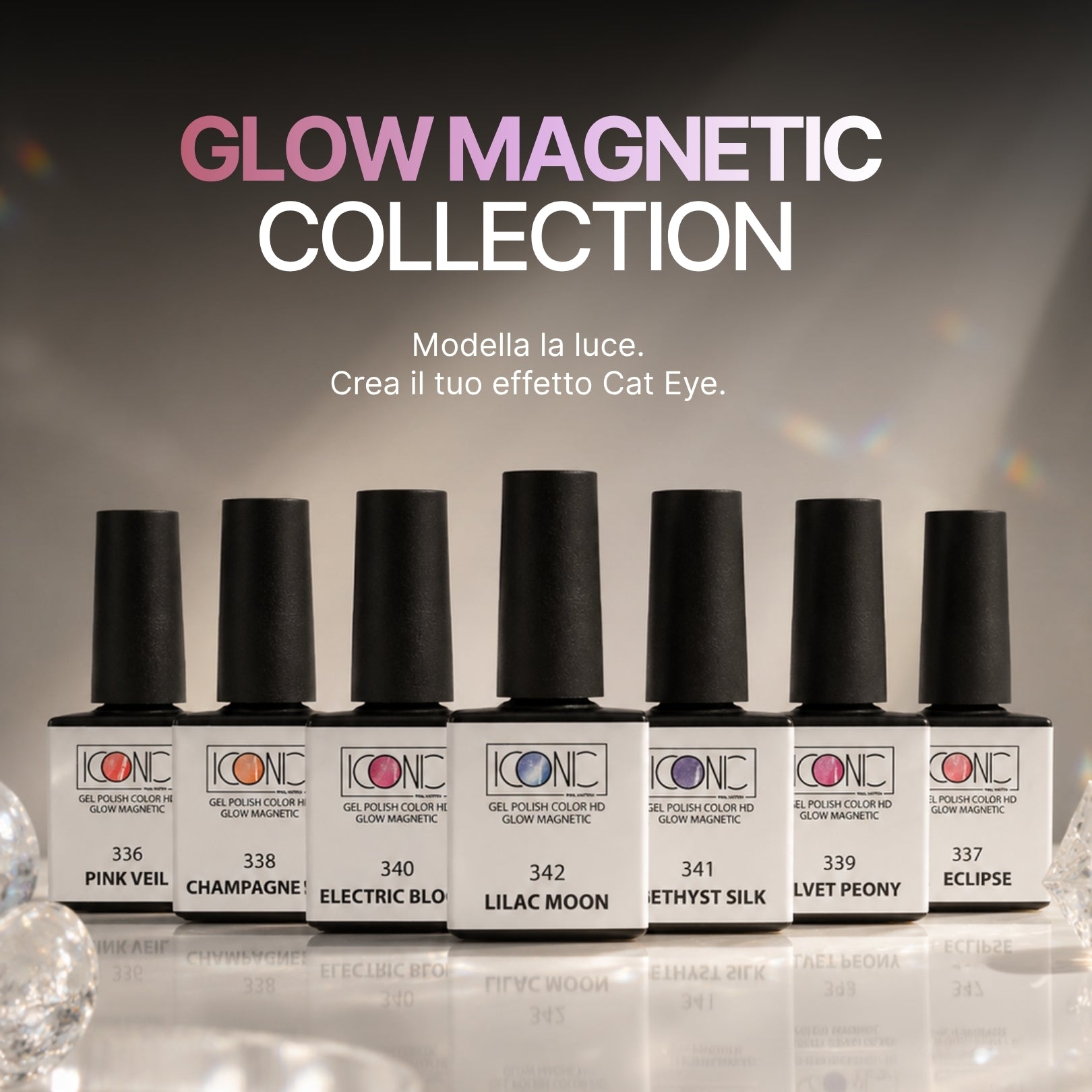 Collezione Glow Magnetic – Kit 7 Colori Gel Polish