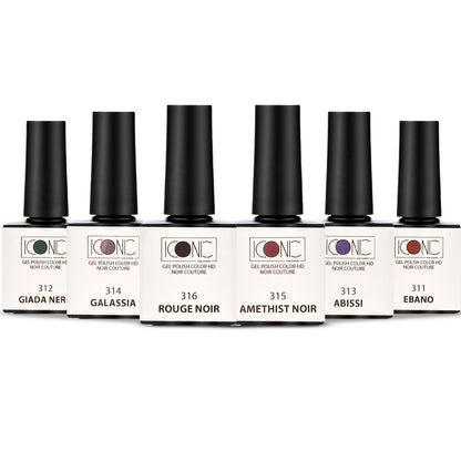 Collezione Noir Couture – Kit 6 Colori Gel Polish