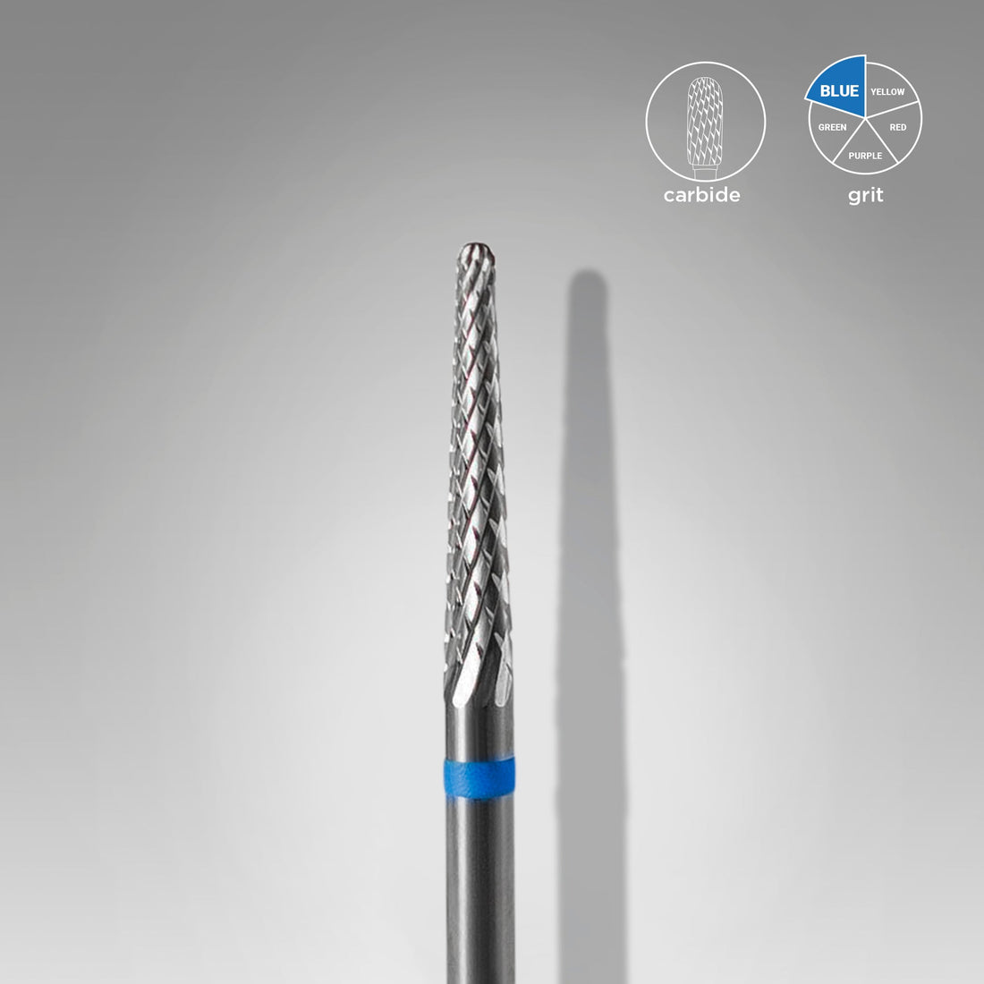 Punta Carbide Cono, blu, diametro 2.3 mm - lunghezza punta 14 mm