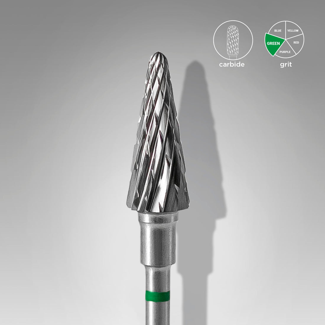 Punta Carbide Cono, Verde, diametro 6 mm - lunghezza punta 14 mm